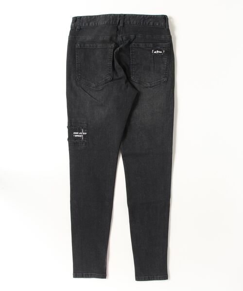 セール】COOK JEANS メッセージプリント 切替 デニムパンツ（デニム