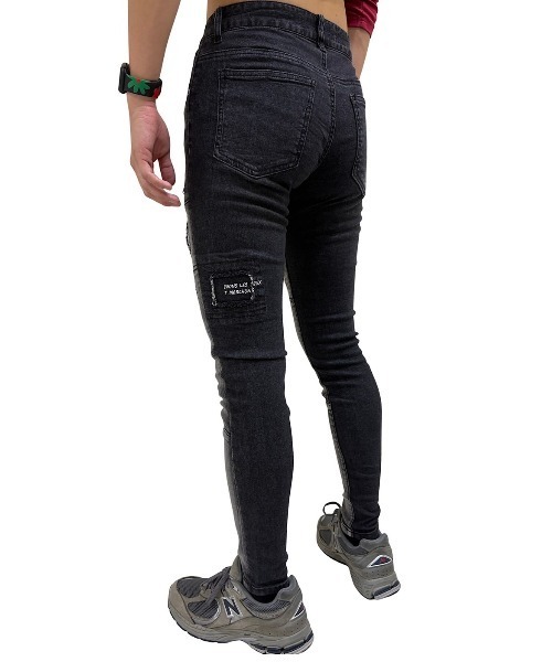 セール】COOK JEANS メッセージプリント 切替 デニムパンツ（デニム