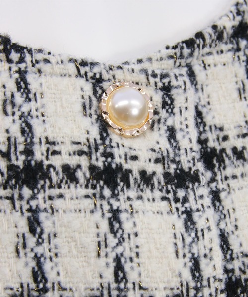 clear（クリア）の「ツイードチュニック＆ショートパンツセット[大人 フェミニン 上品]（チュニック・レディース・オフホワイト/ベージュ/ピンク・S/M）」の7枚目の写真