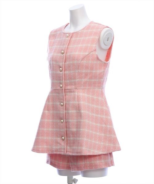 clear（クリア）の「ツイードチュニック＆ショートパンツセット[大人 フェミニン 上品]（チュニック・レディース・オフホワイト/ベージュ/ピンク・S/M）」の9枚目の写真