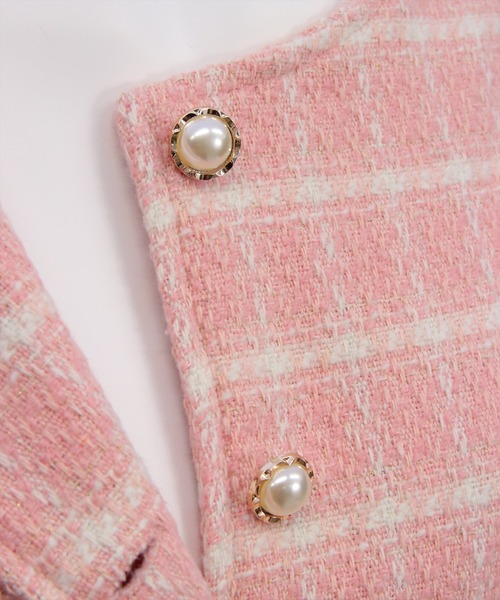 clear（クリア）の「ツイードチュニック＆ショートパンツセット[大人 フェミニン 上品]（チュニック・レディース・オフホワイト/ベージュ/ピンク・S/M）」の14枚目の写真
