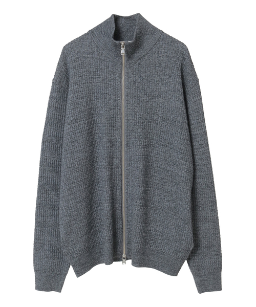 MEN'S MELROSE（メンズメルローズ）の「タックリブスタンドZIP / ドライバーズニット（カーディガン/ボレロ・メンズ・グレー/ネイビー・2/4/3）」の15枚目の写真