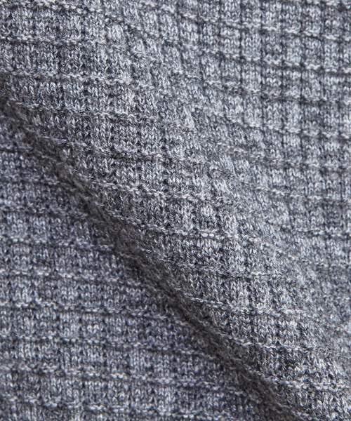 MEN'S MELROSE（メンズメルローズ）の「タックリブスタンドZIP / ドライバーズニット（カーディガン/ボレロ・メンズ・グレー/ネイビー・2/4/3）」の16枚目の写真