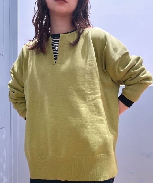 HONEYSUCKLE ROSE】スキッパーセーター (スキッパー/抜け感/リラックス