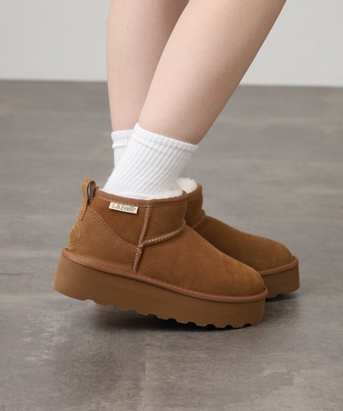 セール】L.B.Evans Dede 厚底ムートンブーツ（ブーツ）｜FUNALIVE