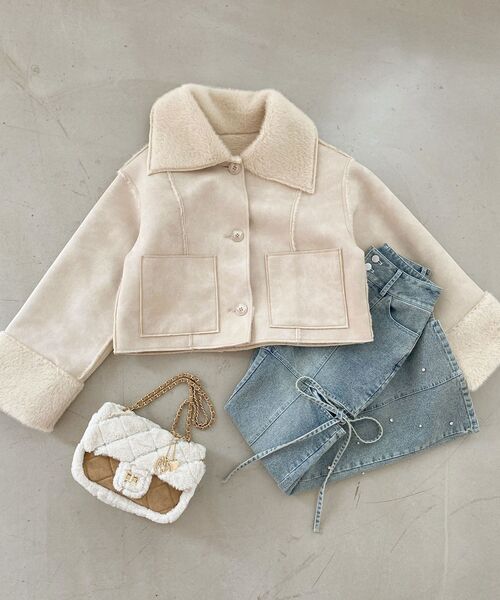 MAJESTIC LEGON(マジェスティックレゴン)の「リバーシブルビッグカラーブルゾン(ブルゾン・レディース・アイボリー/ブラウン・SMALL/MEDIUM)」の21枚目の写真