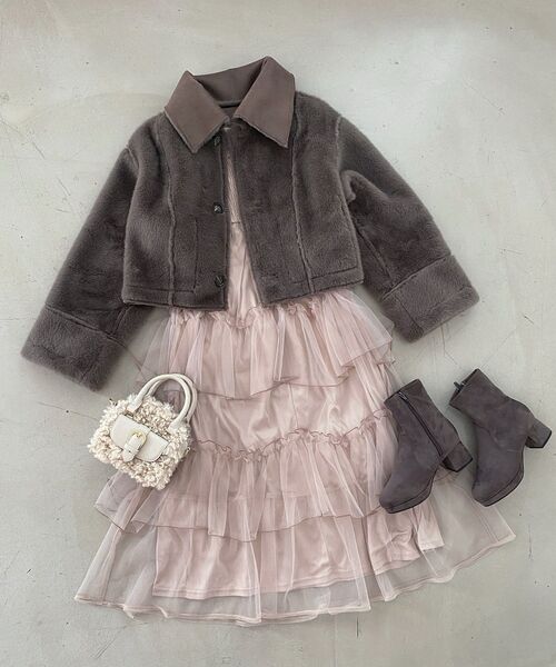 MAJESTIC LEGON(マジェスティックレゴン)の「リバーシブルビッグカラーブルゾン(ブルゾン・レディース・アイボリー/ブラウン・SMALL/MEDIUM)」の22枚目の写真