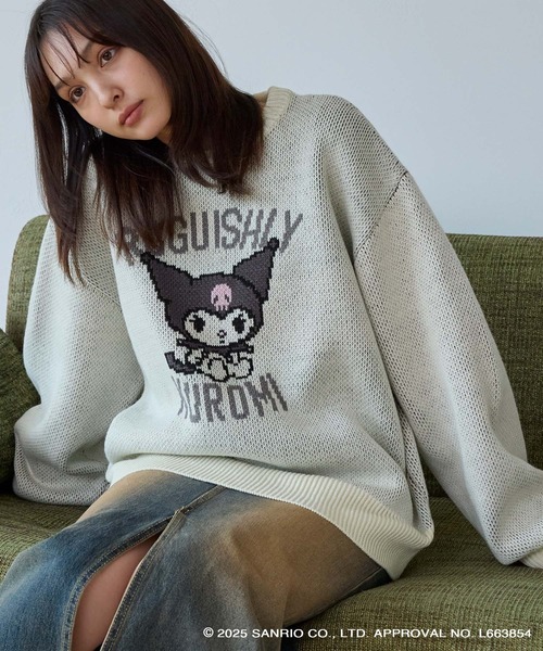 sanrio(サンリオ)の「【Sanrio characters/サンリオキャラクターズ】別注 アソートデザイン オーバーサイズ ニットプルオーバー(ニット/セーター・レディース・アイボリー/アイボリー系/ブラック系/スミクロ/レッド・L/M)」の4枚目の写真