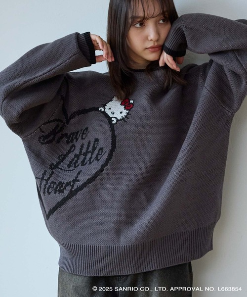 sanrio(サンリオ)の「【Sanrio characters/サンリオキャラクターズ】別注 アソートデザイン オーバーサイズ ニットプルオーバー(ニット/セーター・レディース・アイボリー/アイボリー系/ブラック系/スミクロ/レッド・L/M)」の2枚目の写真