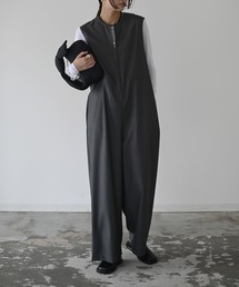 フロントジップ」に該当するつなぎ/オールインワンファッション
