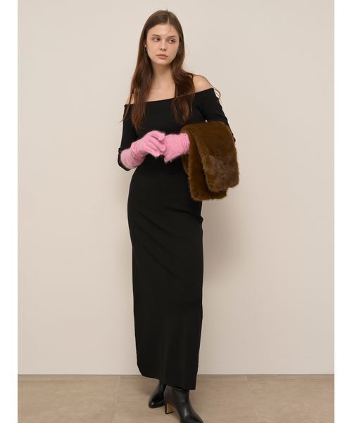 SNIDEL（スナイデル）の「ファーティペット（ストール/ショール・レディース・アイボリー/カーキ/グレー・F）」の5枚目の写真