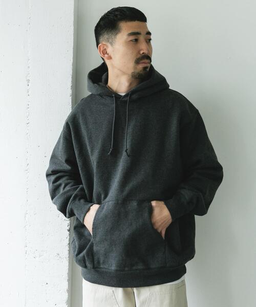 URBAN RESEARCH DOORS（アーバンリサーチドアーズ）の「裏起毛プルオーバーフーディー（パーカー・メンズ・チャコールグレー/グレー系その他・LARGE/MEDIUM）」の4枚目の写真