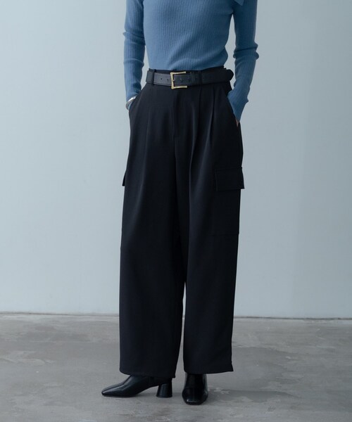 GALLEST(ギャレスト)の「メランジツイルカーゴパンツ(その他パンツ・レディース・グレー/ブラック・36/38/40)」の2枚目の写真