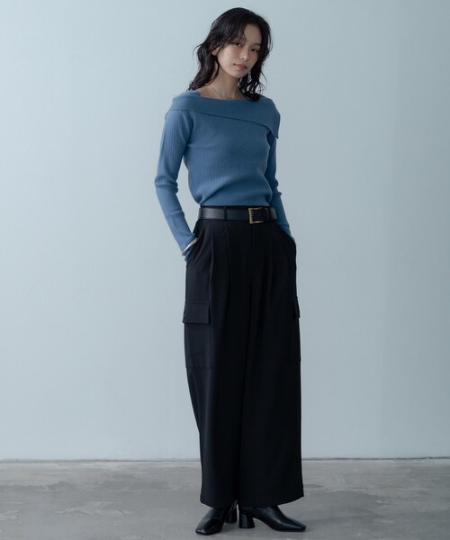 GALLEST(ギャレスト)の「メランジツイルカーゴパンツ(その他パンツ・レディース・グレー/ブラック・36/38/40)」の3枚目の写真