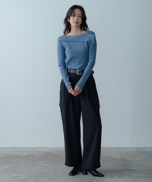 GALLEST(ギャレスト)の「メランジツイルカーゴパンツ(その他パンツ・レディース・グレー/ブラック・36/38/40)」の6枚目の写真