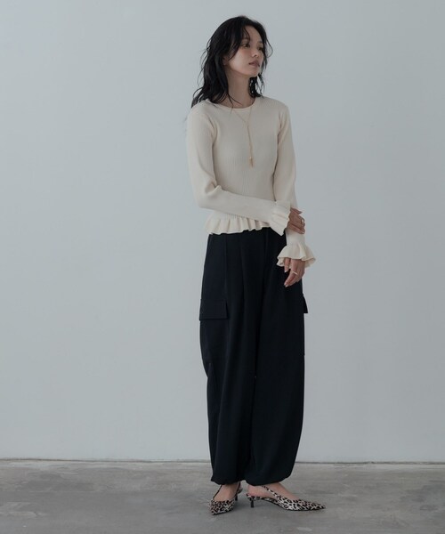 GALLEST(ギャレスト)の「メランジツイルカーゴパンツ(その他パンツ・レディース・グレー/ブラック・36/38/40)」の11枚目の写真