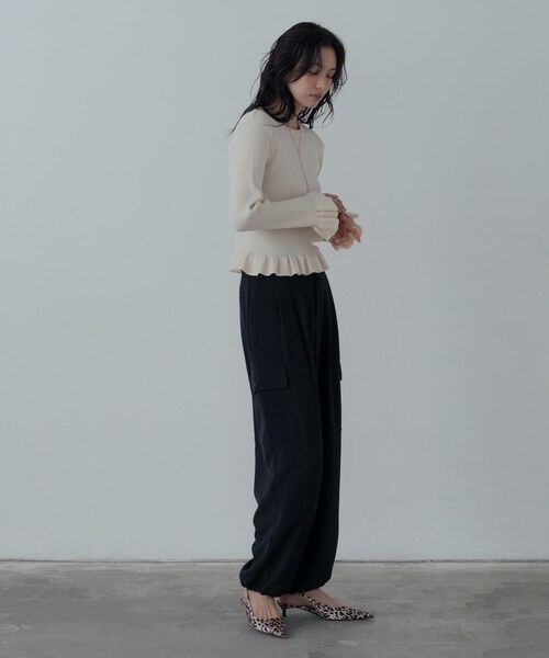 GALLEST(ギャレスト)の「メランジツイルカーゴパンツ(その他パンツ・レディース・グレー/ブラック・36/38/40)」の12枚目の写真