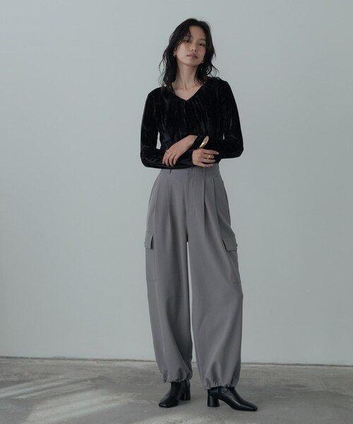 GALLEST(ギャレスト)の「メランジツイルカーゴパンツ(その他パンツ・レディース・グレー/ブラック・36/38/40)」の20枚目の写真