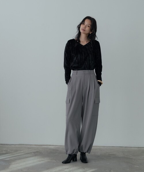 GALLEST(ギャレスト)の「メランジツイルカーゴパンツ(その他パンツ・レディース・グレー/ブラック・36/38/40)」の21枚目の写真