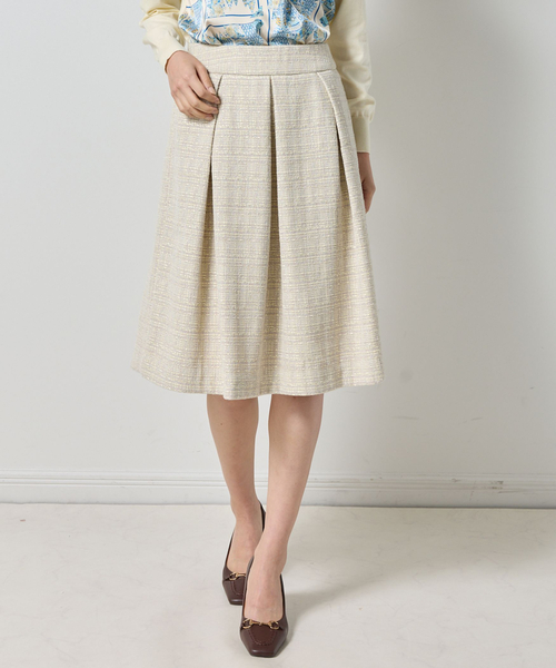 NARACAMICIE（ナラカミーチェ）の「【NARACAMICIE】ツィードタックフレアスカート（スカート・レディース・ブラック/イエロー・M/XL）」の2枚目の写真