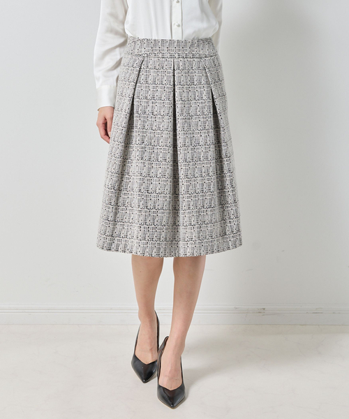 ナラカミーチェ（NARACAMICIE）/【NARACAMICIE】ツィードタックフレアスカート セール】【NARACAMICIE】ツィードタックフレアスカート（スカート