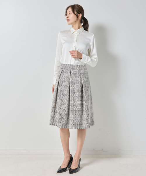 NARACAMICIE（ナラカミーチェ）の「【NARACAMICIE】ツィードタックフレアスカート（スカート・レディース・ブラック/イエロー・M/XL）」の12枚目の写真