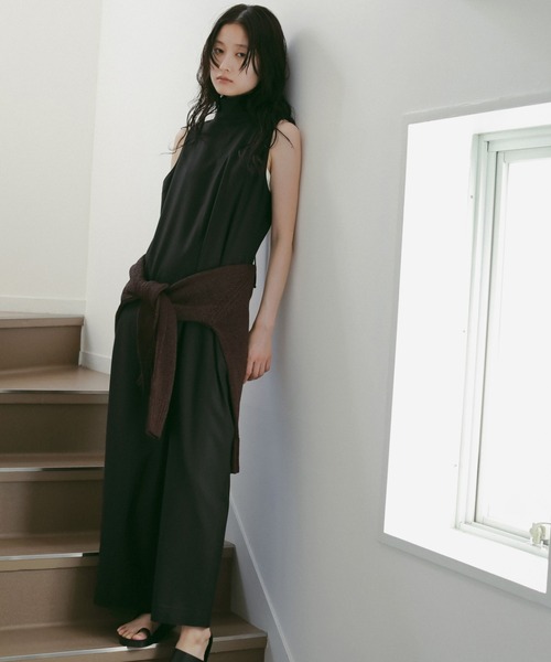 anuke(アンヌーク)の「Highneck Sleeveless Onepiece(ワンピース・レディース・ブラック/モカ・36inch/38inch)」の1枚目の写真