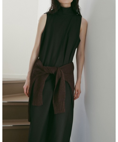 anuke(アンヌーク)の「Highneck Sleeveless Onepiece(ワンピース・レディース・ブラック/モカ・36inch/38inch)」の6枚目の写真