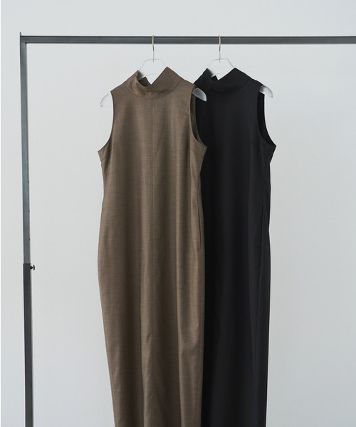 anuke(アンヌーク)の「Highneck Sleeveless Onepiece(ワンピース・レディース・ブラック/モカ・36inch/38inch)」の9枚目の写真