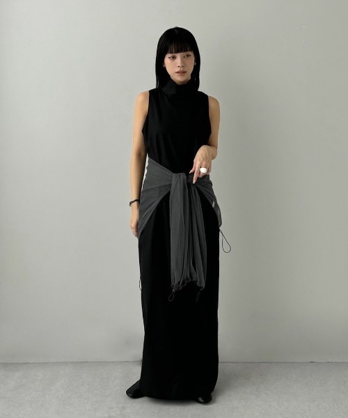 anuke(アンヌーク)の「Highneck Sleeveless Onepiece(ワンピース・レディース・ブラック/モカ・36inch/38inch)」の4枚目の写真