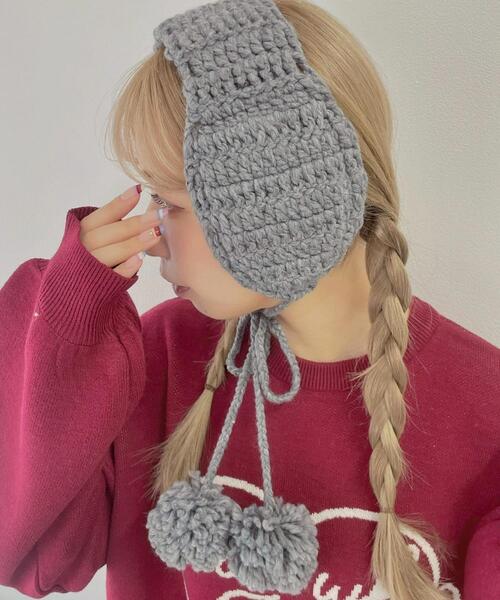 WEGO（ウィゴー）の「WEGO/ポンポン付きイヤーマフ（イヤーマフ・レディース・ワイン/グレー/ホワイト/ブラック・FREE）」の16枚目の写真