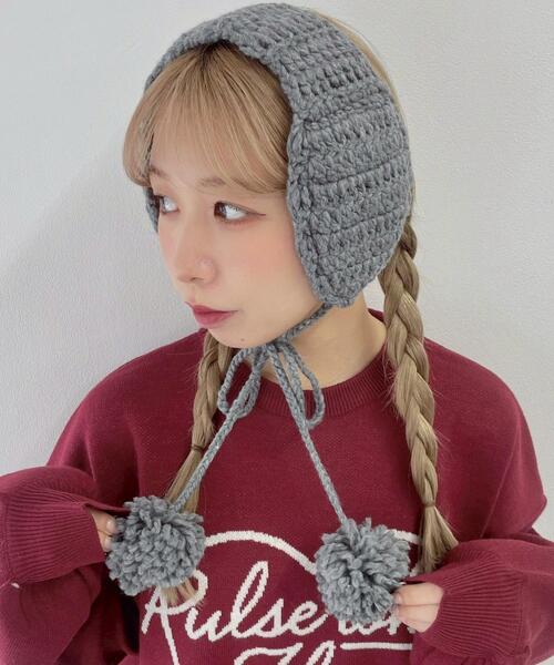 WEGO（ウィゴー）の「WEGO/ポンポン付きイヤーマフ（イヤーマフ・レディース・ワイン/グレー/ホワイト/ブラック・FREE）」の6枚目の写真