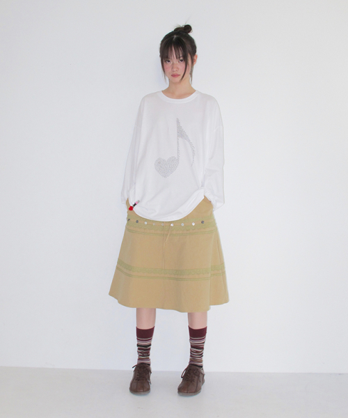 RONRON（ロンロン）の「HEART NOTE TYPE OVER FIT LONG SLEEVE WHITE（Tシャツ/カットソー・レディース・その他・FREE）」の4枚目の写真
