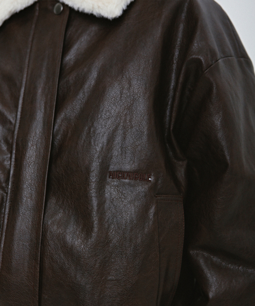 NICK&NICOLE(ニックアンドニコール)の「NICOLE FUR LEATHER MUSTANG_BROWN(ムートンコート・レディース・その他・FREE)」の2枚目の写真