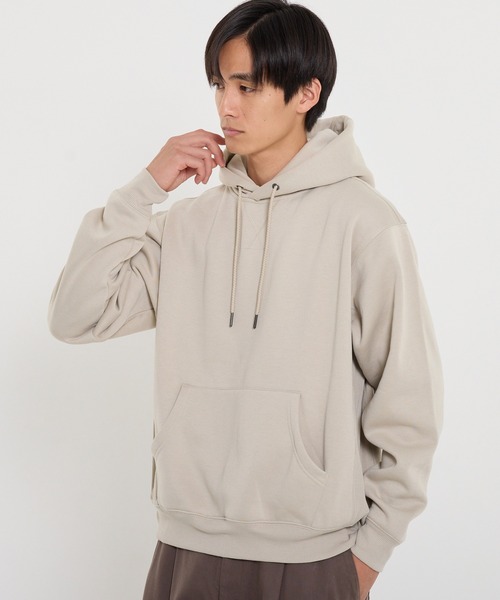 coca(coca)(コカ)の「ポリエステル裏起毛ベーシックプルパーカー(パーカー・メンズ・ライトベージュ/ライトグレー/ブラック・M/S/XL/L)」の2枚目の写真