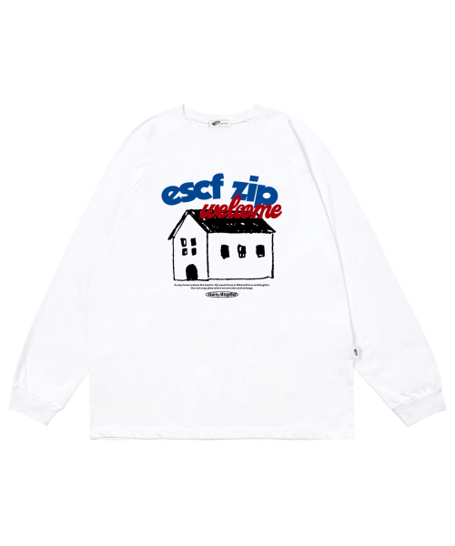 ESCAPEFROM(エスケープフロム)の「ウェルカムハウスプリントロングスリーブホワイト(Tシャツ/カットソー・レディース・その他・MEDIUM/LARGE/SMALL)」の1枚目の写真