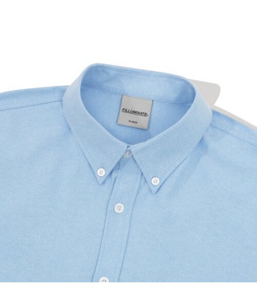 F.ILLUMINATE（フィルミネイト）の「オーバーフィットオックスフォードハーフシャツ - スカイブルー（シャツ/ブラウス・レディース・その他・LARGE）」の3枚目の写真