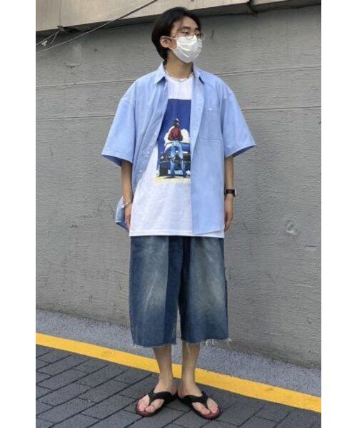 F.ILLUMINATE（フィルミネイト）の「オーバーフィットオックスフォードハーフシャツ - スカイブルー（シャツ/ブラウス・レディース・その他・LARGE）」の13枚目の写真