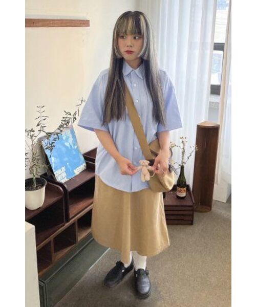 F.ILLUMINATE（フィルミネイト）の「オーバーフィットオックスフォードハーフシャツ - スカイブルー（シャツ/ブラウス・レディース・その他・LARGE）」の16枚目の写真