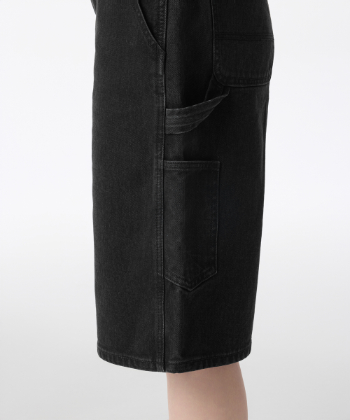 MUSINSA STANDARD WOMAN（ムシンサスタンダードウーマン）の「ウィメンズカーペンターバミューダデニムパンツ[ウォッシュドブラック]（デニムパンツ・レディース・その他・30/28/29/25/26/27/24）」の6枚目の写真