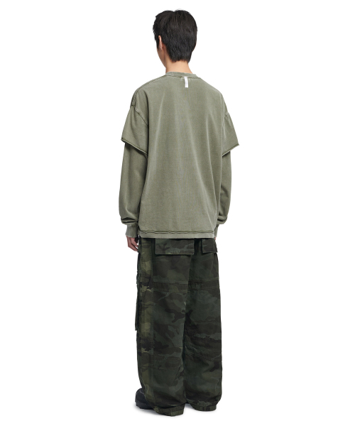 NOMANUAL(NOMANUAL)の「A.R LONG SLEEVE TEE - WASHED KHAKI(Tシャツ/カットソー・レディース・その他・MEDIUM/LARGE/X-LARGE)」の4枚目の写真