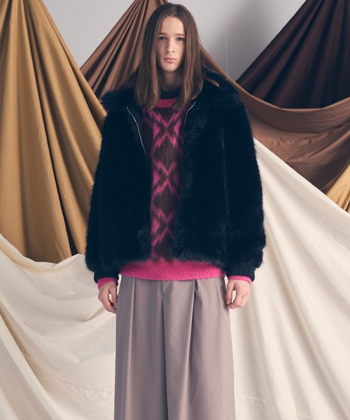 MAISON SPECIAL（メゾンスペシャル）の「《UNISEX》Luxury Volume Eco Fur Prime-Over Blouson/ラグジュアリーボリュームエコファープライムオーバーブルゾン【MAISON SPECIAL/メゾンスペシャル】（ブルゾン・メンズ・ブラック/グレー・0/1/2）」の16枚目の写真