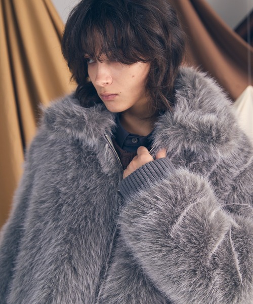 MAISON SPECIAL（メゾンスペシャル）の「《UNISEX》Luxury Volume Eco Fur Prime-Over Blouson/ラグジュアリーボリュームエコファープライムオーバーブルゾン【MAISON SPECIAL/メゾンスペシャル】（ブルゾン・メンズ・ブラック/グレー・0/1/2）」の15枚目の写真