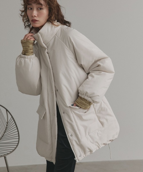 ad thie(アドティエ)の「ラグラン パデット ミドルブルゾン(ブルゾン・レディース・ライトグレー/ブラック/アイボリー・FREE)」の3枚目の写真