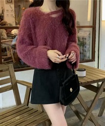 VIBGYOR | 【EIZZ/アイズ】チョーカー風 ネック シャギーニットトップス(ニット/セーター)