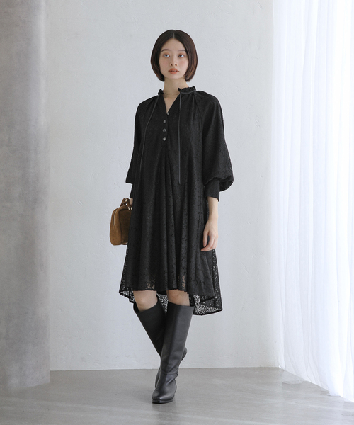 La TOTALITE(ラトータリテ)の「レースミニワンピース(ワンピース・レディース・ブラック・FREE)」の2枚目の写真