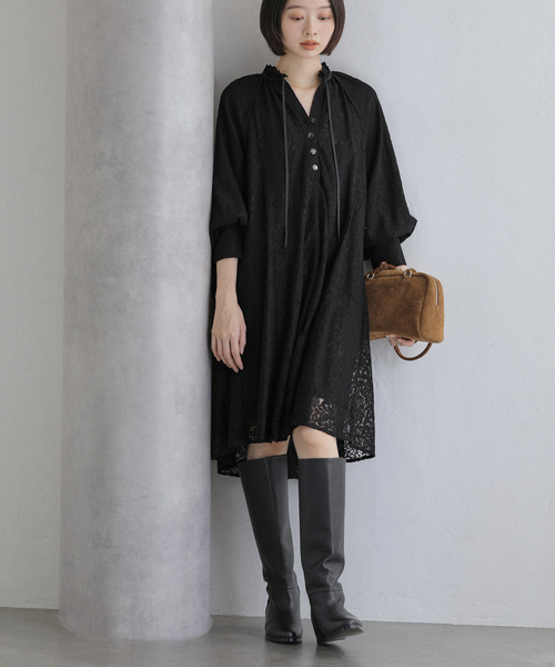 La TOTALITE(ラトータリテ)の「レースミニワンピース(ワンピース・レディース・ブラック・FREE)」の5枚目の写真