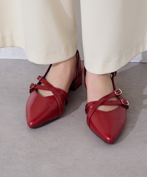 MAISON BREEZE(メゾンブリーズ)の「【MAISON BREEZE】クロスベルトポインテッドミュール LON(パンプス・レディース・シルバー/ブラック/ワイン・M/L/LL/S)」の15枚目の写真