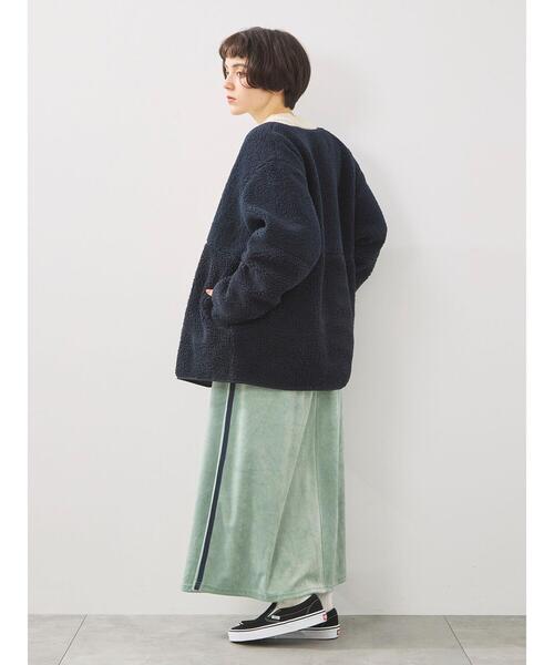 SM2（エスエムツー）の「切替ボアジャケット（ノーカラージャケット・レディース・チャコールグレー/ネイビー/キナリ・F）」の6枚目の写真