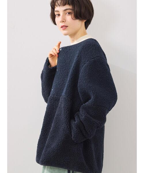 SM2（エスエムツー）の「切替ボアジャケット（ノーカラージャケット・レディース・チャコールグレー/ネイビー/キナリ・F）」の10枚目の写真